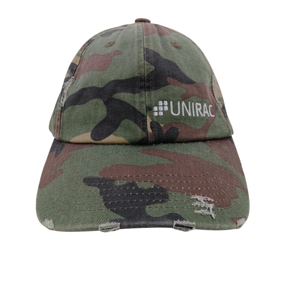 Unirac Hat Cap Strap Back One Size Green Camo Camouflage District Mens Twill